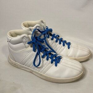 K-Swiss White High Top Sneaker in White Leather Size 10